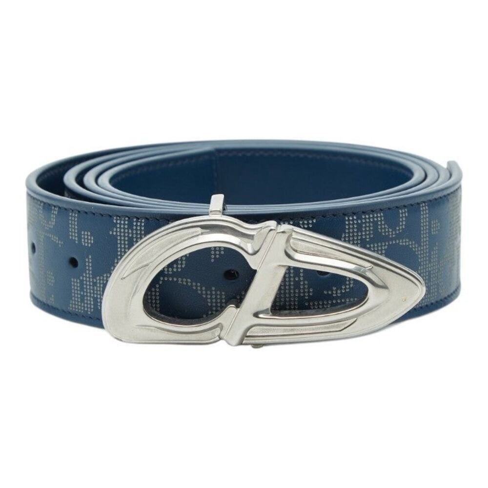 Dior Oblique Galaxy CD30 Reversible Leather Belt Navy